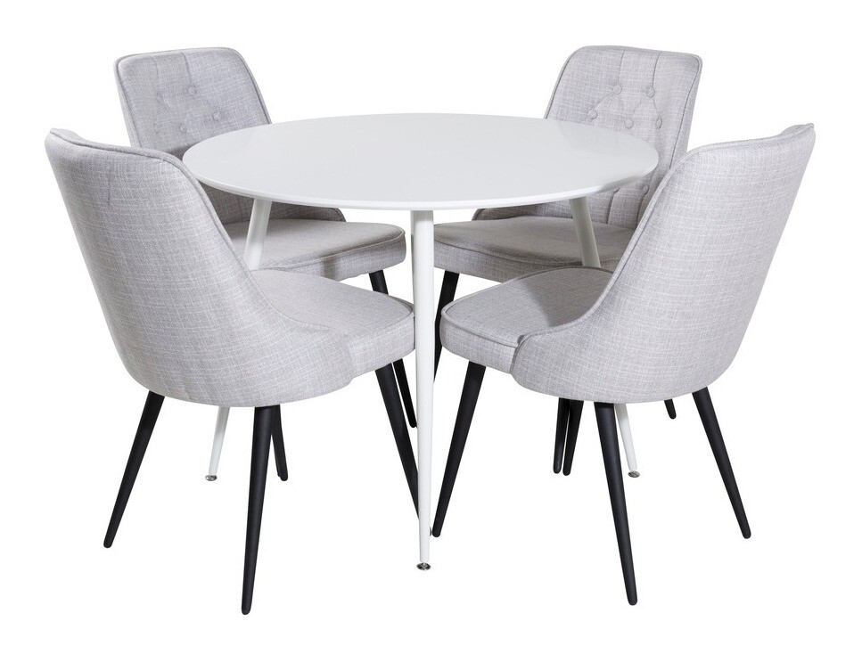 Salle à manger complète Dallas 1535 (Gris + Noir)