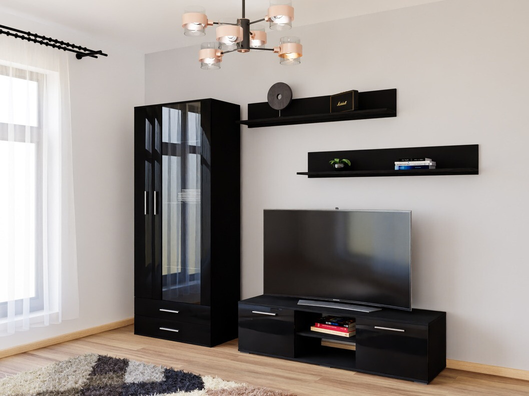 Ensemble de salon Tornola 117 (Noir + Noir brillant)