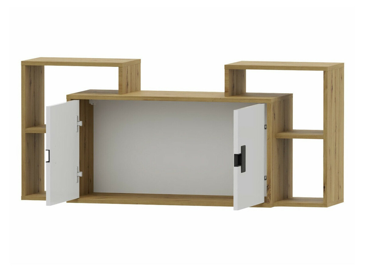 Ensemble de bureau à domicile Florevi 104 (Mat blanc + Chêne Artisan)