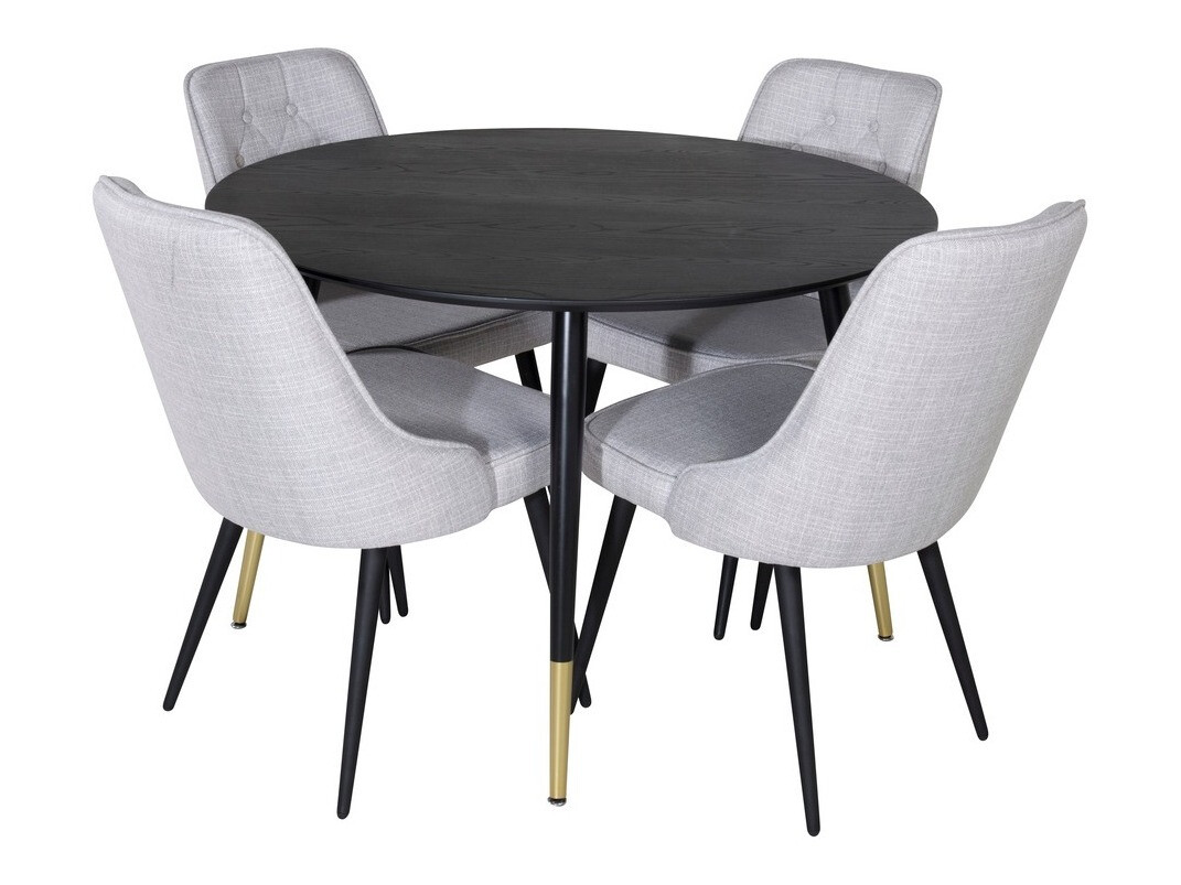 Salle à manger complète Dallas 1178 (Gris + Noir)