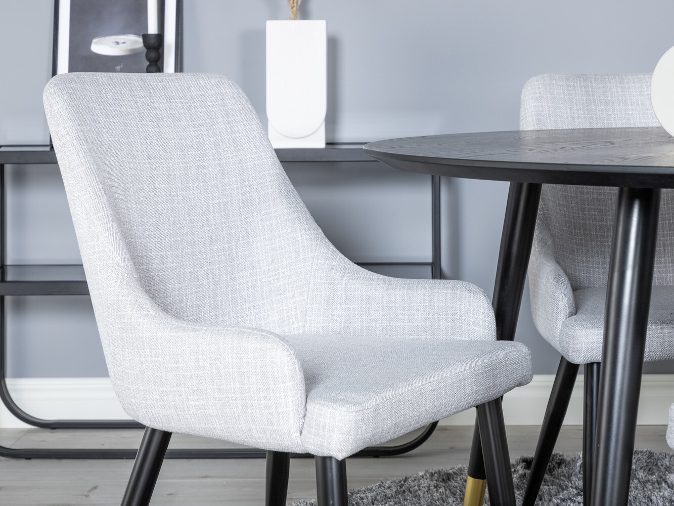 Salle à manger complète Dallas 1181 (Gris + Noir)