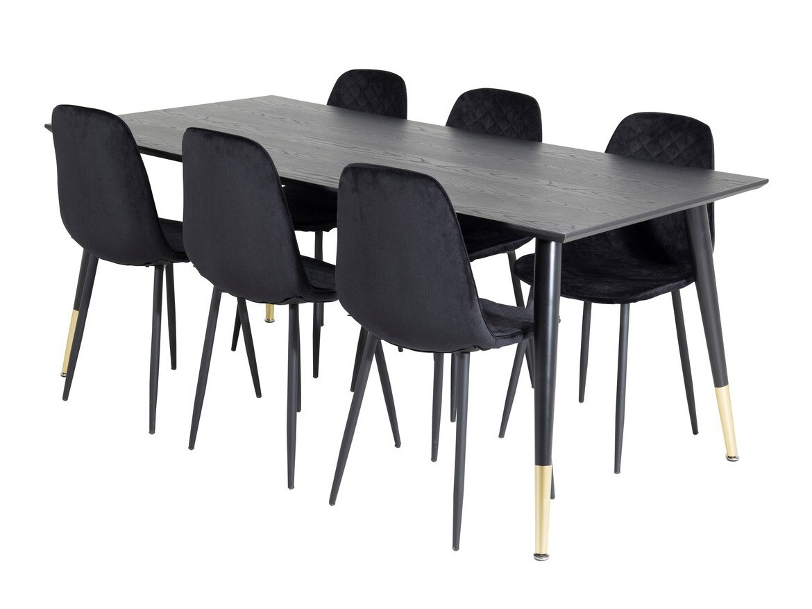 Salle à manger complète Dallas 1259 (Noir)