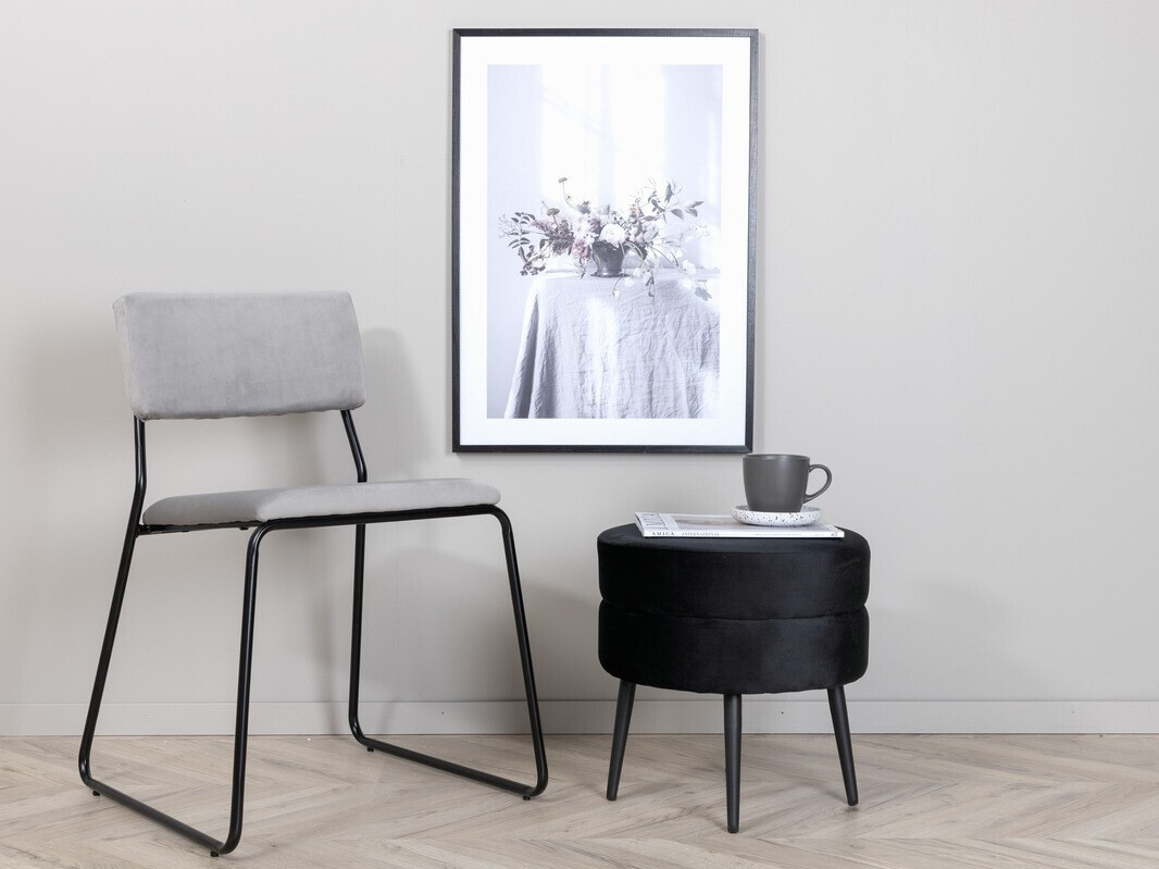 Chaise Dallas 2613 (Gris clair + Noir)