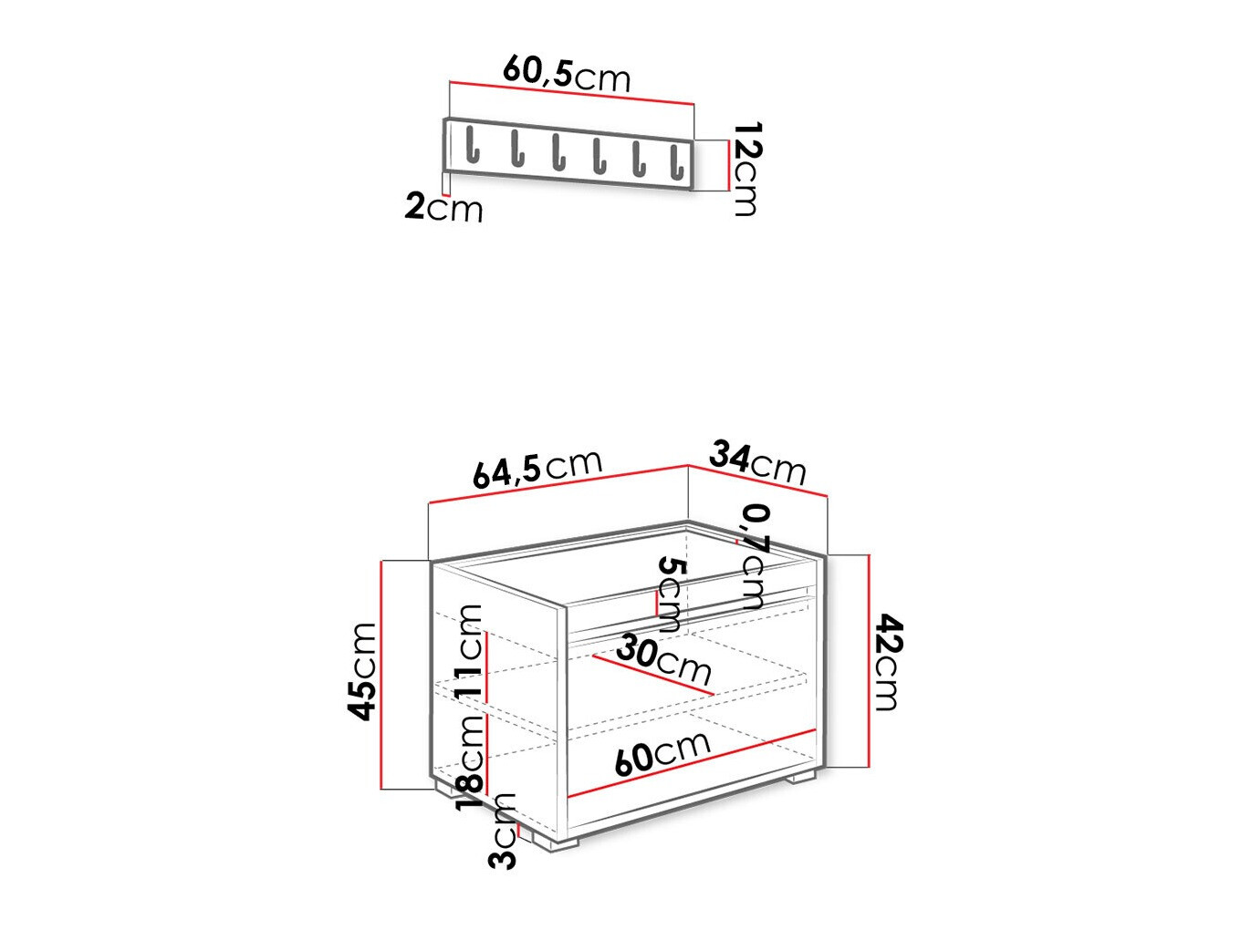 Meuble d'entrée Comfivo Pinus II