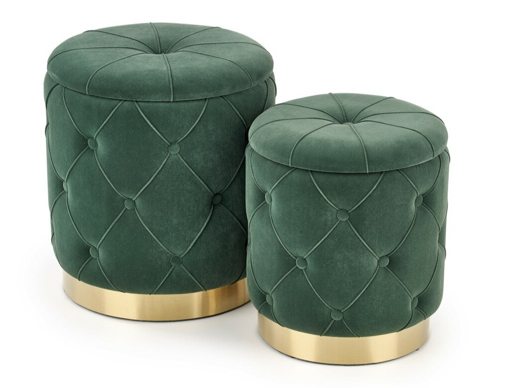Ensemble de poufs Houston 1154 (Vert foncé)