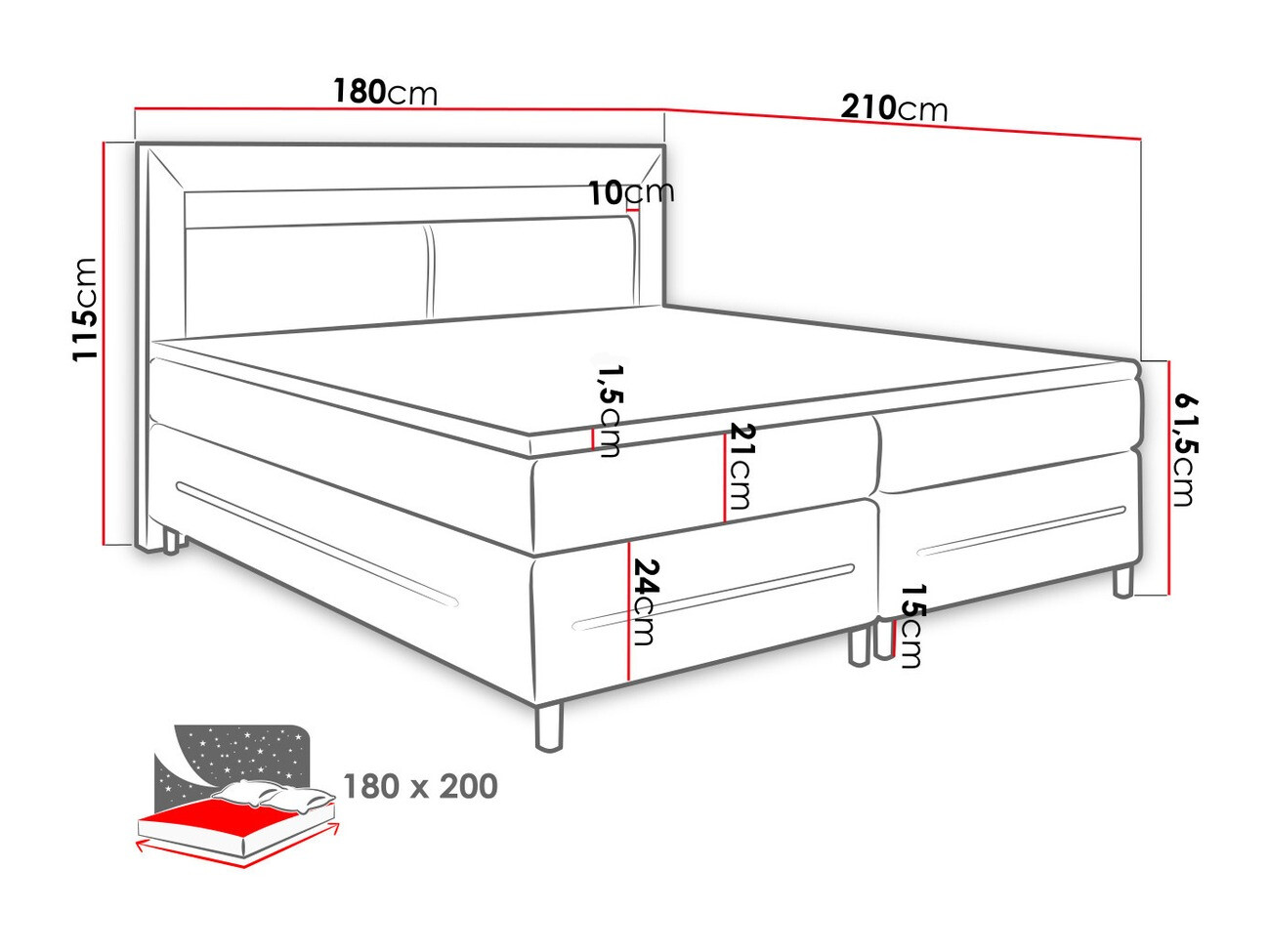 Lit boxspring Ros (Soft 010)
