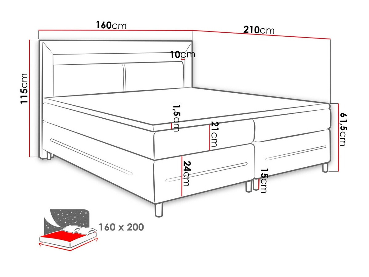 Lit boxspring Ros (Soft 100)