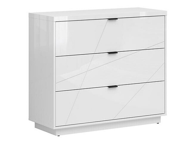 Commode Fivale 118 (Blanc brillant + Blanc)