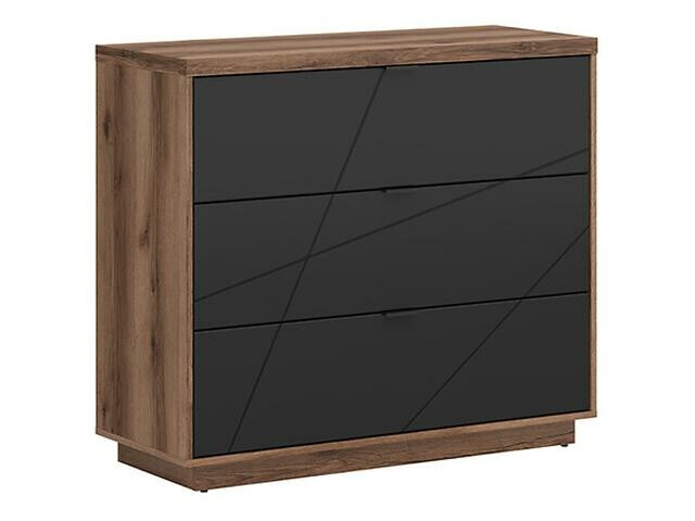 Commode Fivale 118 (Chêne delano foncé + Noir mat)