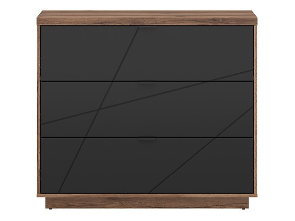 Commode Fivale 118 (Chêne delano foncé + Noir mat)