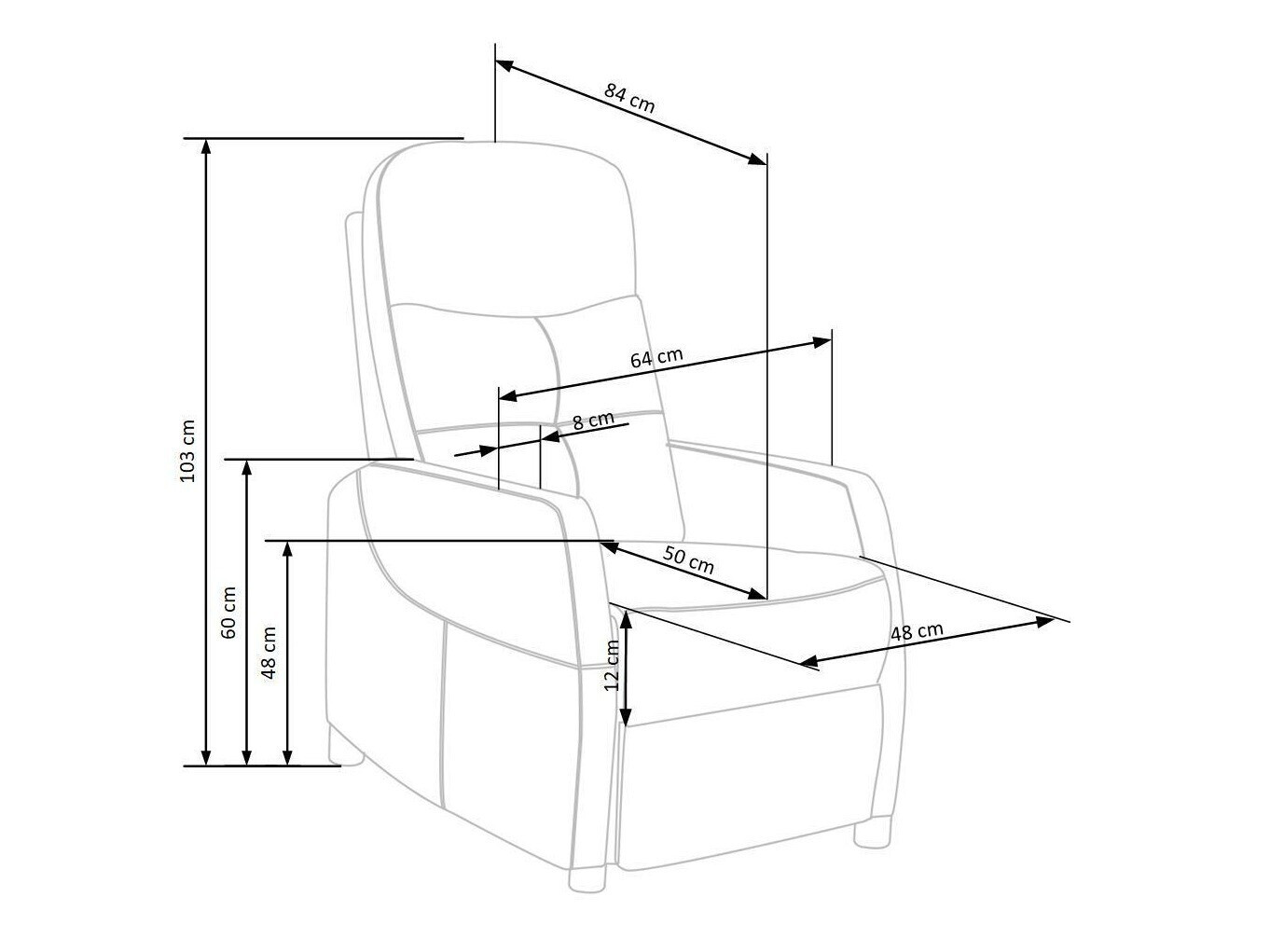 Fauteuil relax Houston 992 (Bluvel 14)