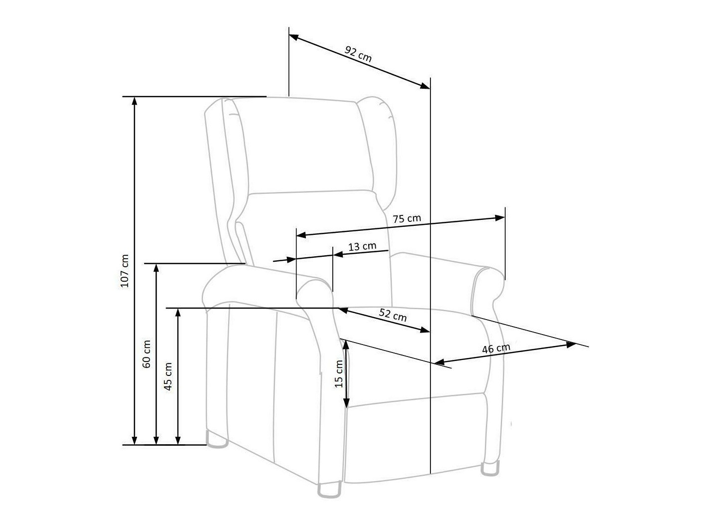 Fauteuil relax Houston 1029 (Gris)