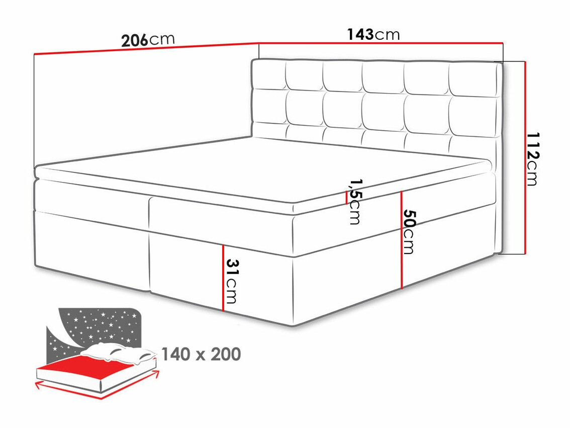 Lit boxspring Comfivo Osculum I (Soft 017)