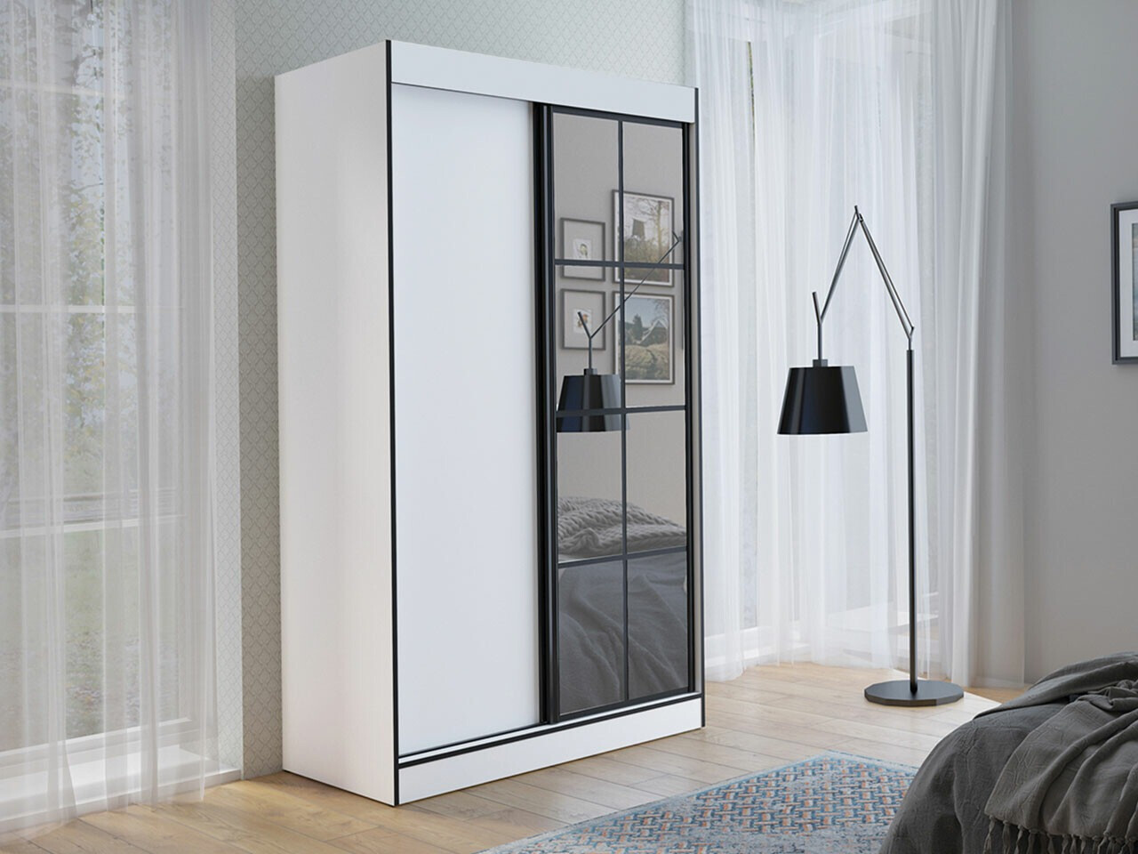 Armoire Toledo 118 (Blanc + Noir)