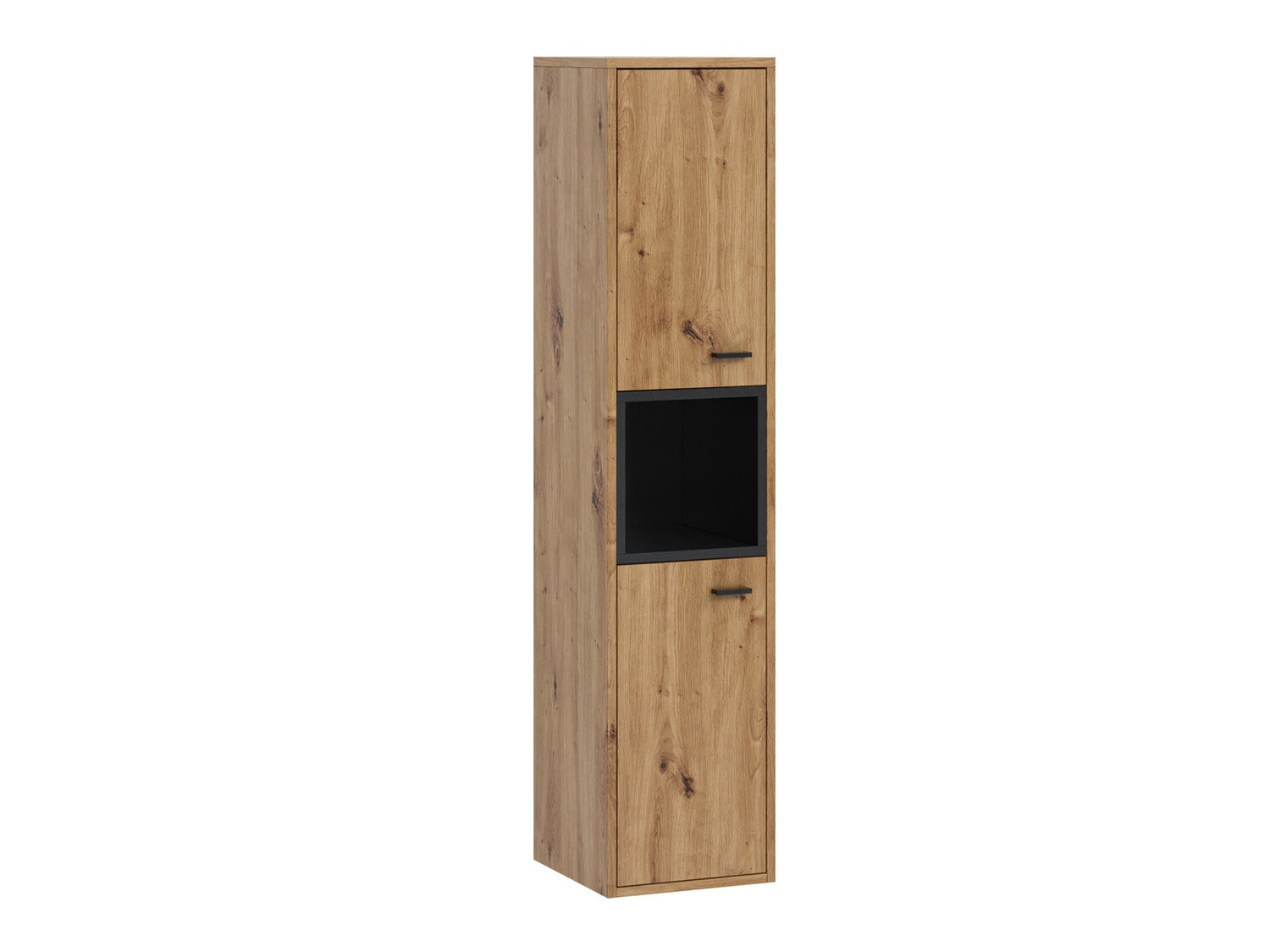 Armoire de salle de bain murale Baltesi 117 (Noir + Chêne Artisan)
