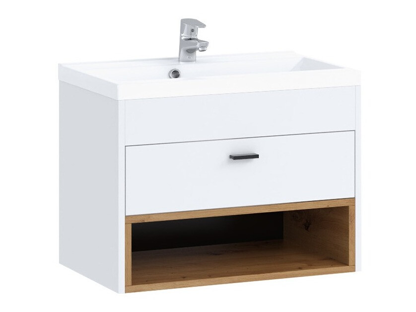 Armoire de salle de bains murale pour lavabo Baltesi 118 (Blanc + Chêne Artisan)