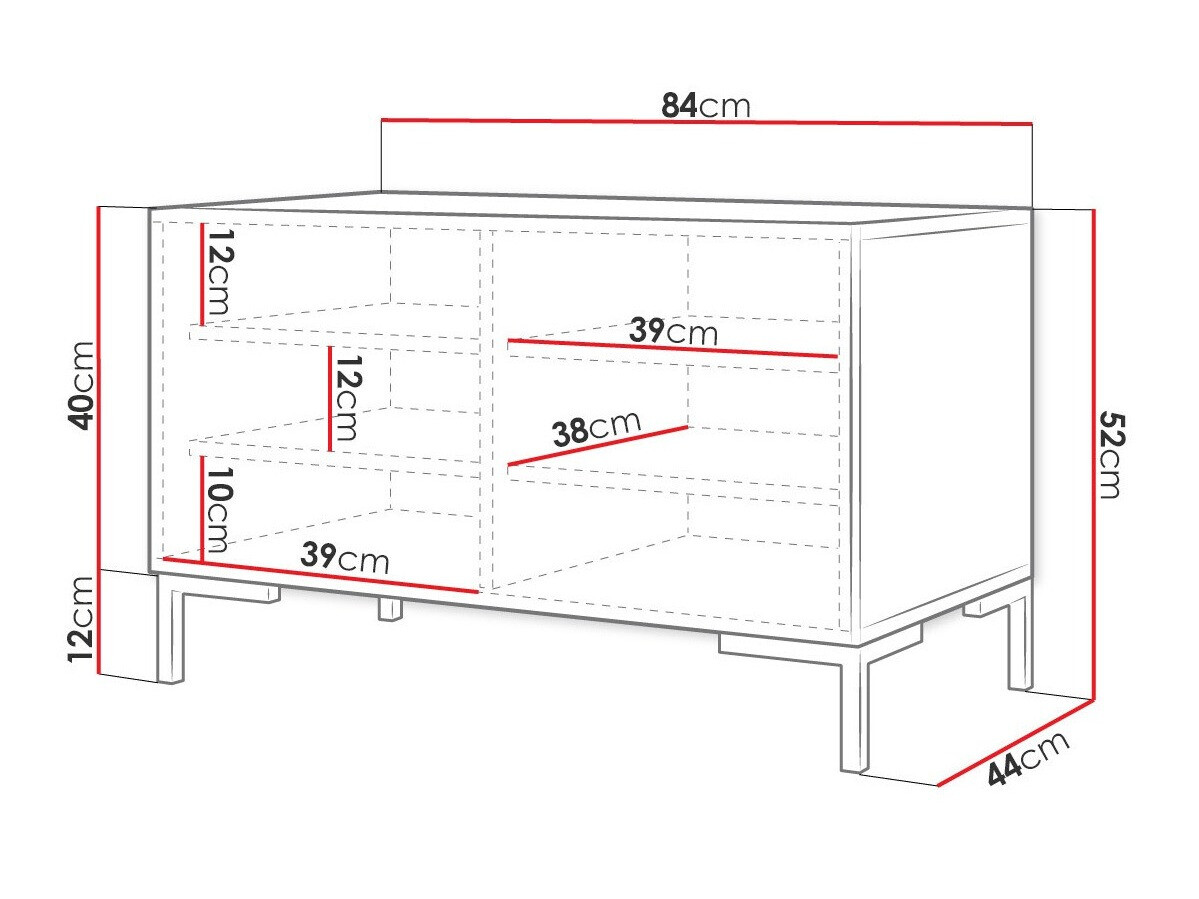 Meubles à chaussures Tivsoa 111 (Blanc + Doré)