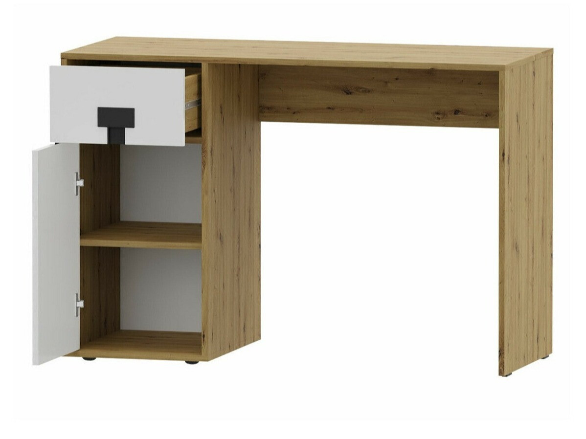 Bureau Florevi 100 (Blanc brillant + Chêne Artisan)