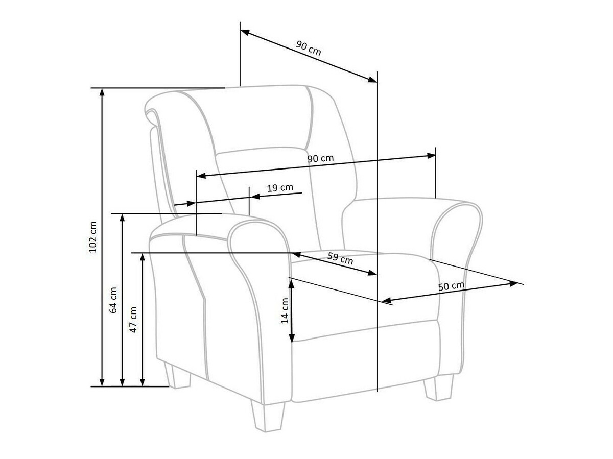 Fauteuil relax Houston 848 (Gris + Hêtre)