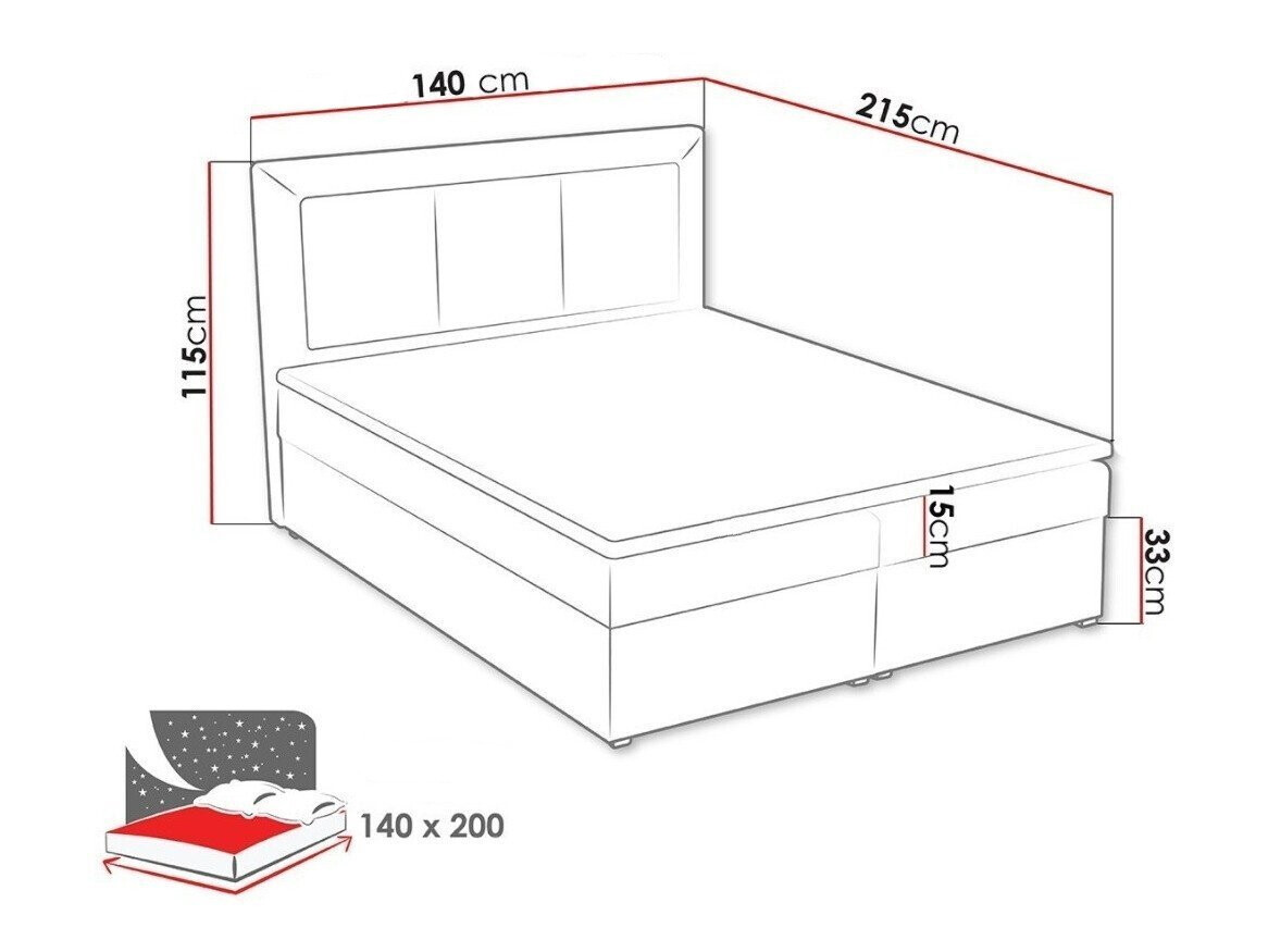 Lit boxspring Pomona 114 (Victoria 14 864)