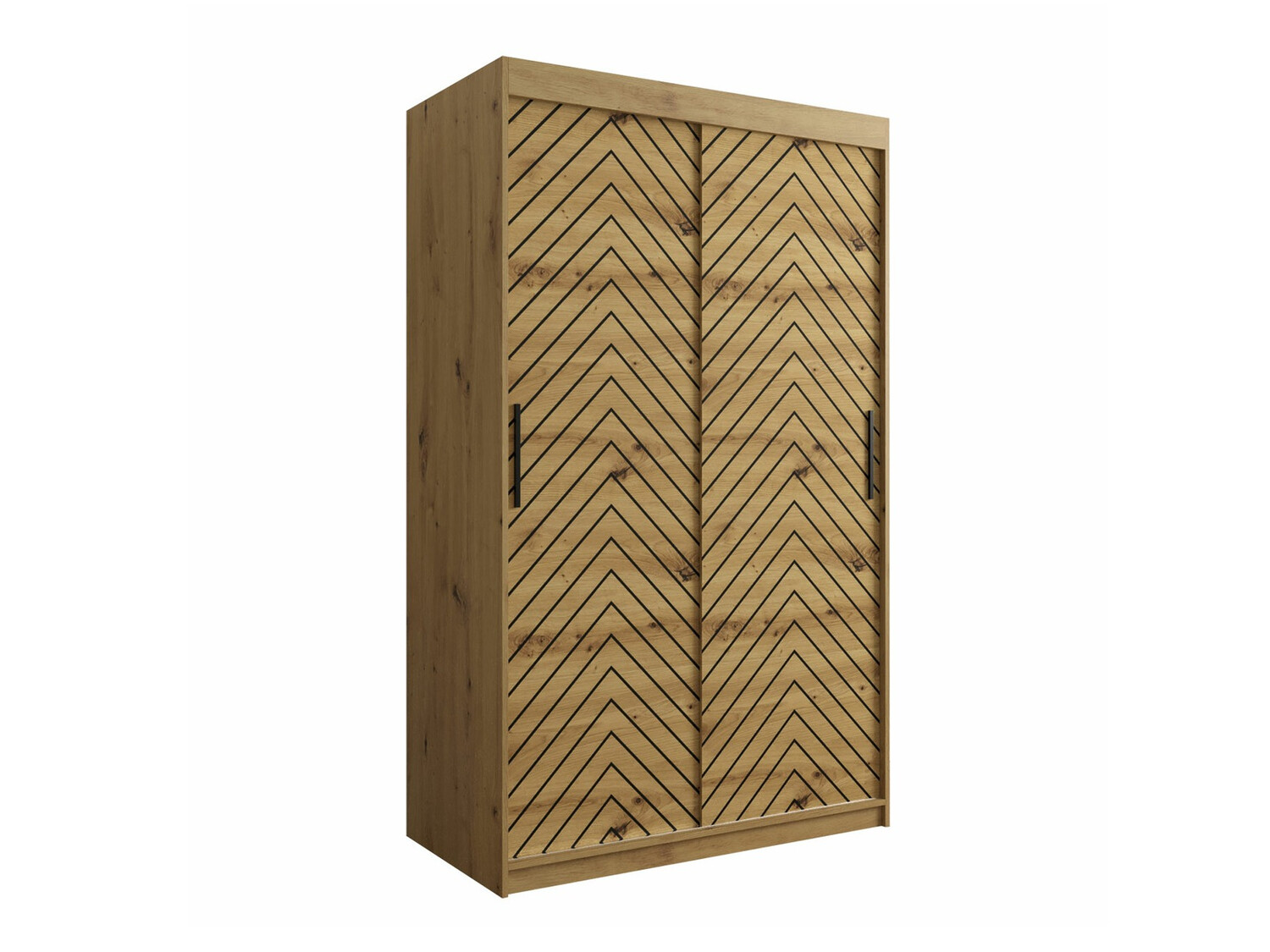 Armoire Hartford 308 (Chêne Artisan + Noir)