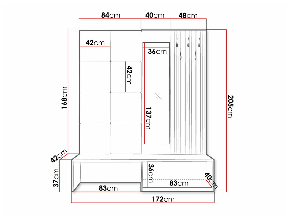 Meuble d'entrée Fabor (Chêne Artisan + Manila 02)