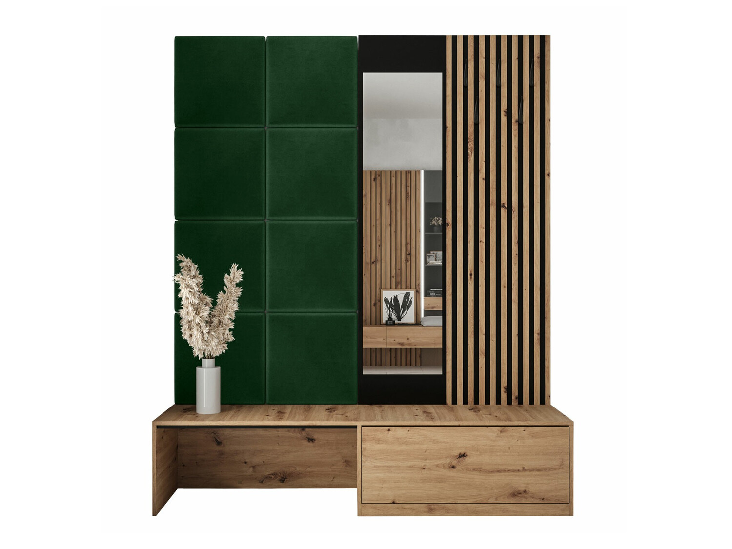 Meuble d'entrée Fabor (Chêne Artisan + Manila 35)