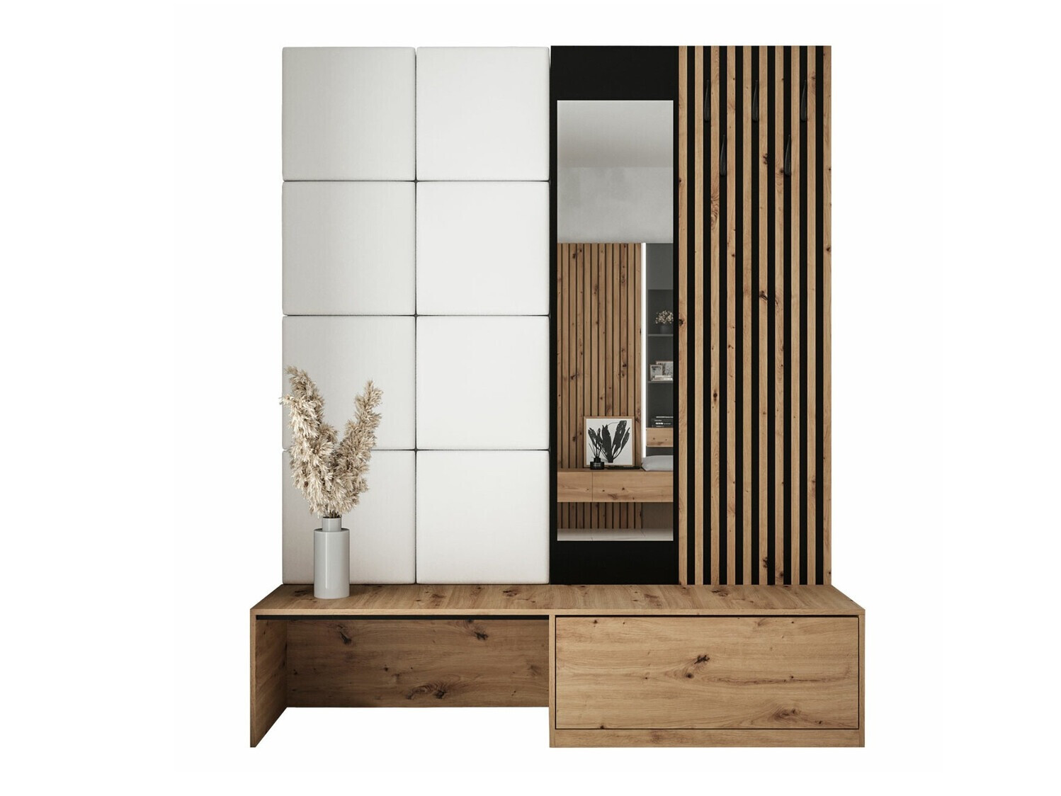 Meuble d'entrée Fabor (Chêne Artisan + Soft 017)