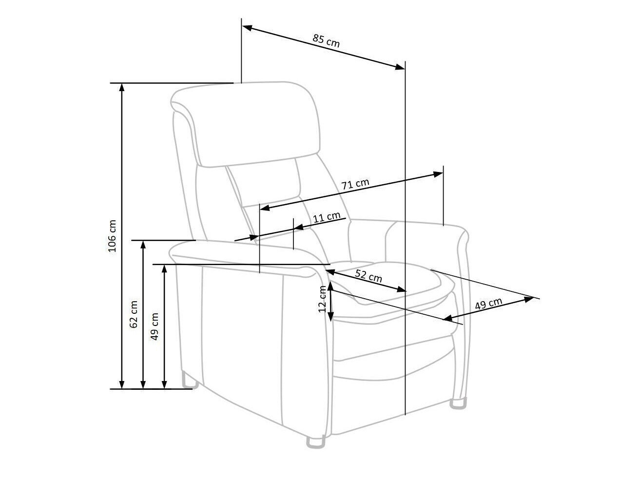 Fauteuil relax Houston 1030 (Gris)