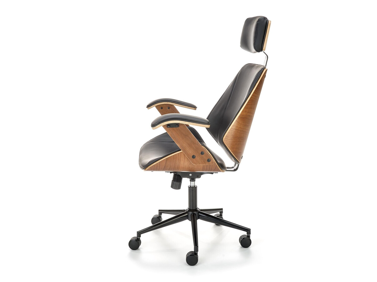 Chaise de bureau Houston 1490 (Noir + Noyer)