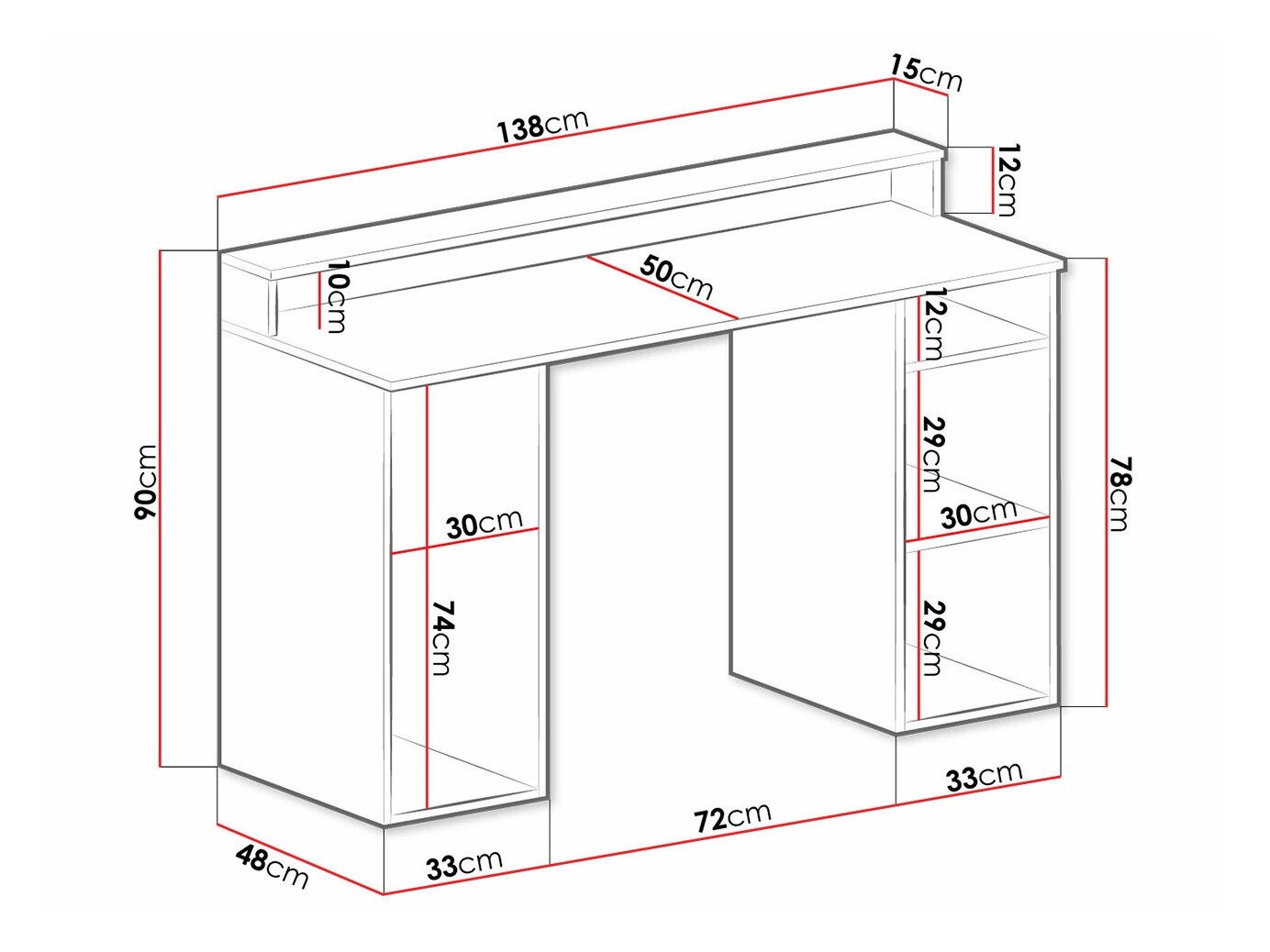 Bureau de gaming Lila (Blanc)