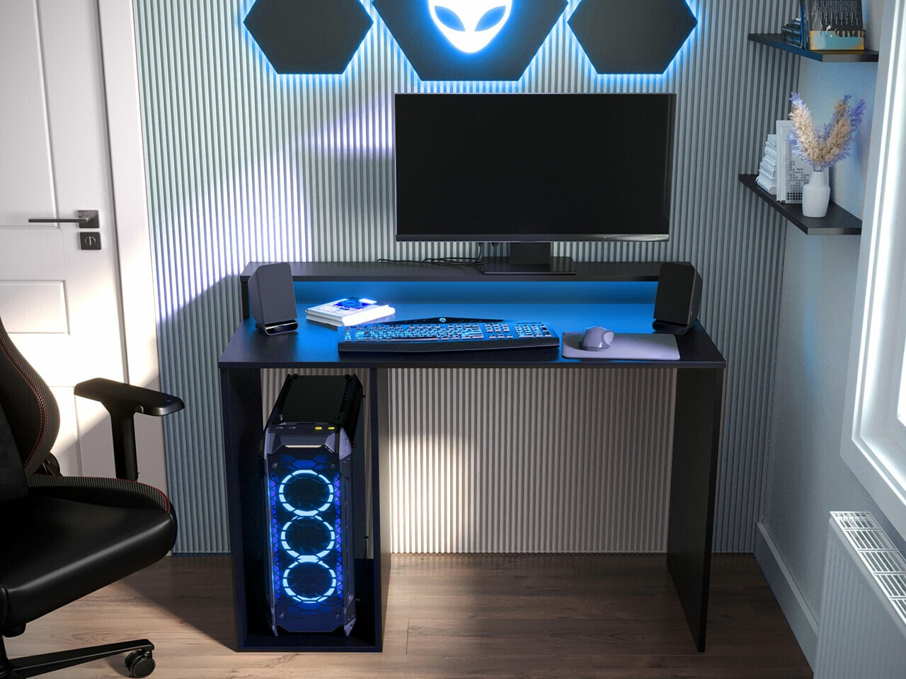 Bureau de gaming Lila I (Noir)