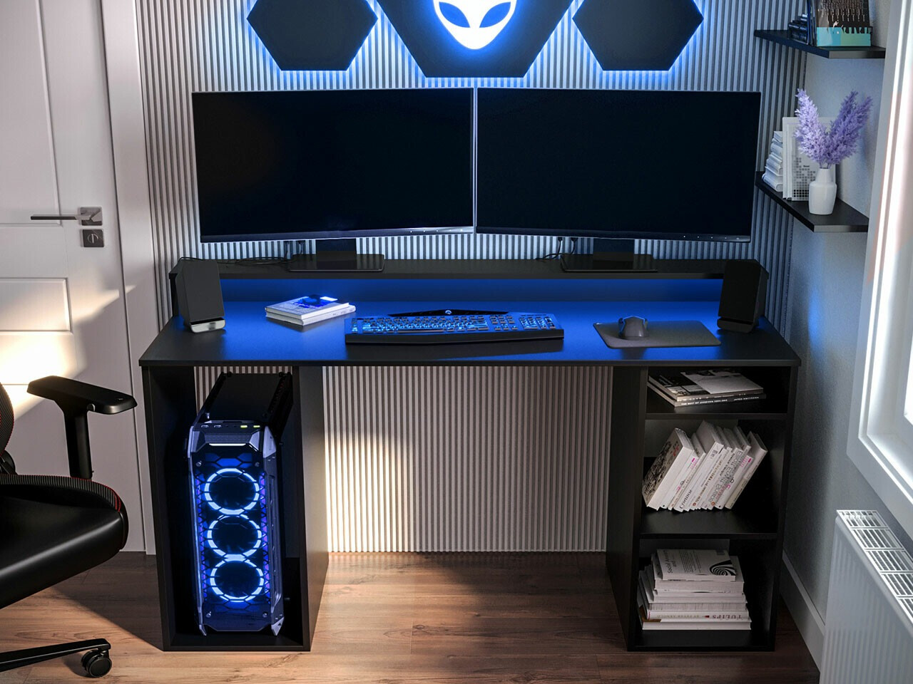 Bureau de gaming Lila (Noir)