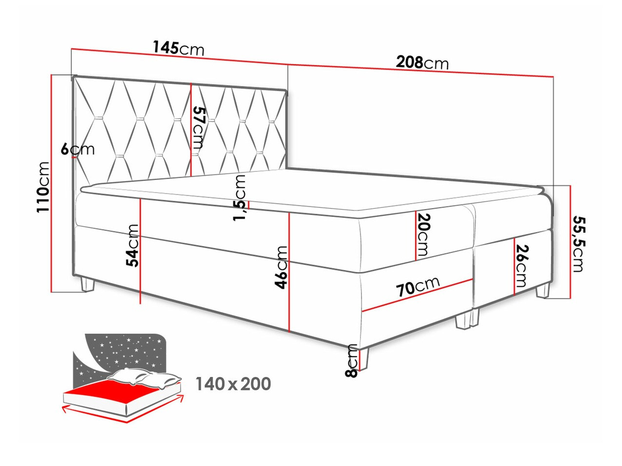 Lit continental Nemus (Fresh 1)
