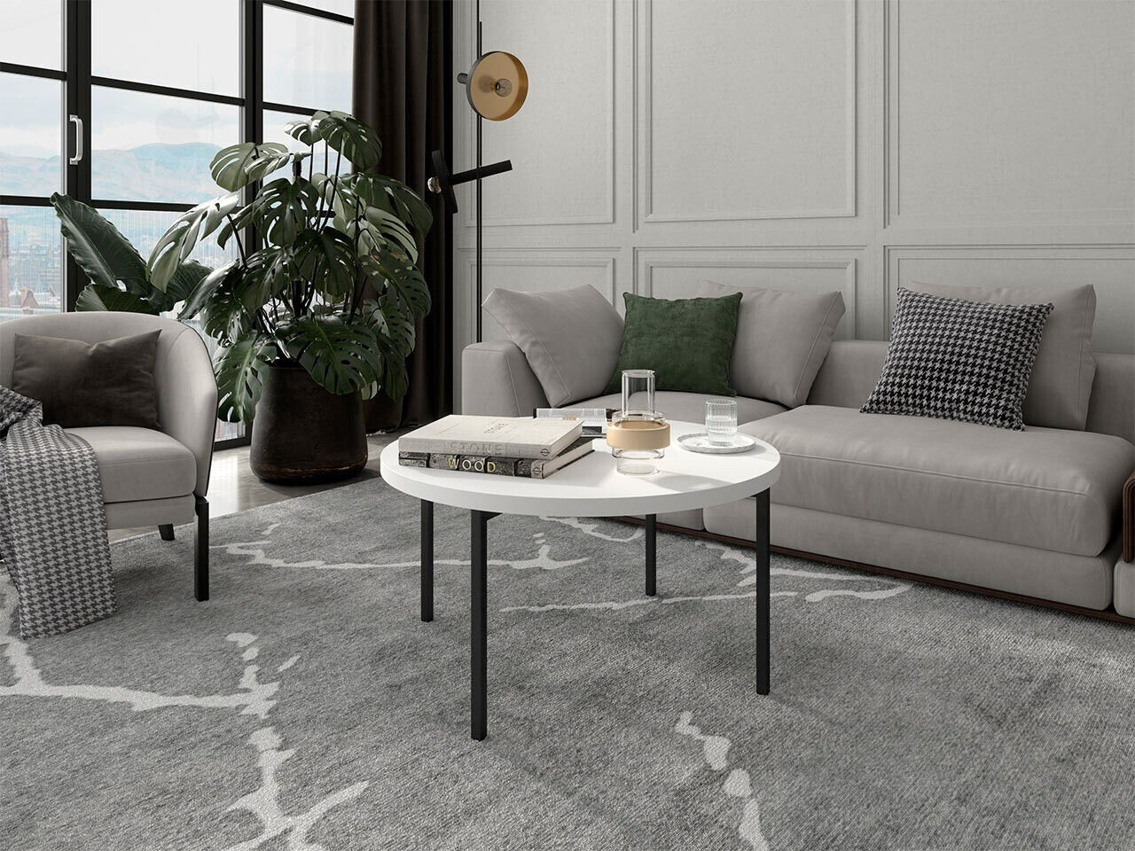 Table basse Providence 178 (Blanc + Noir)