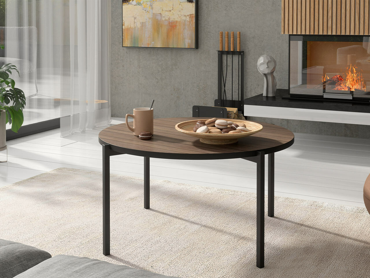 Table basse Providence 180 (Marron + Noir)