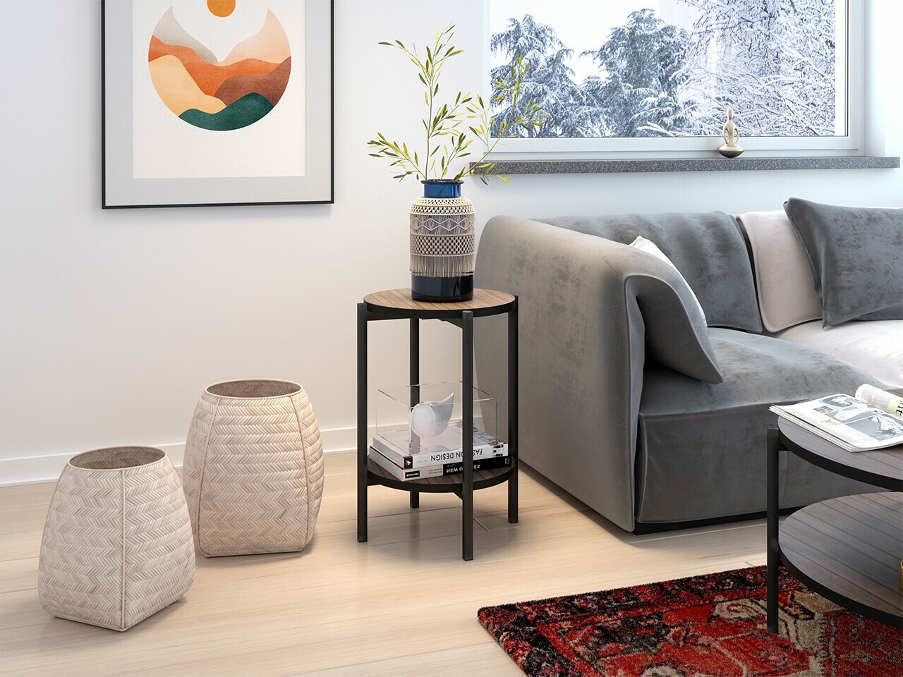 Table d'appoint Comfivo Cygnus (Marron + Noir)