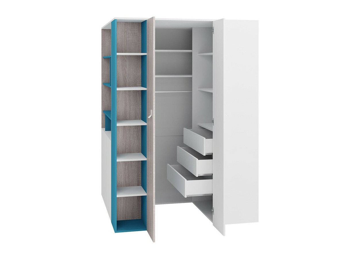 Chambre enfant complète Camteso 115 (Noir + Chêne + Beige)