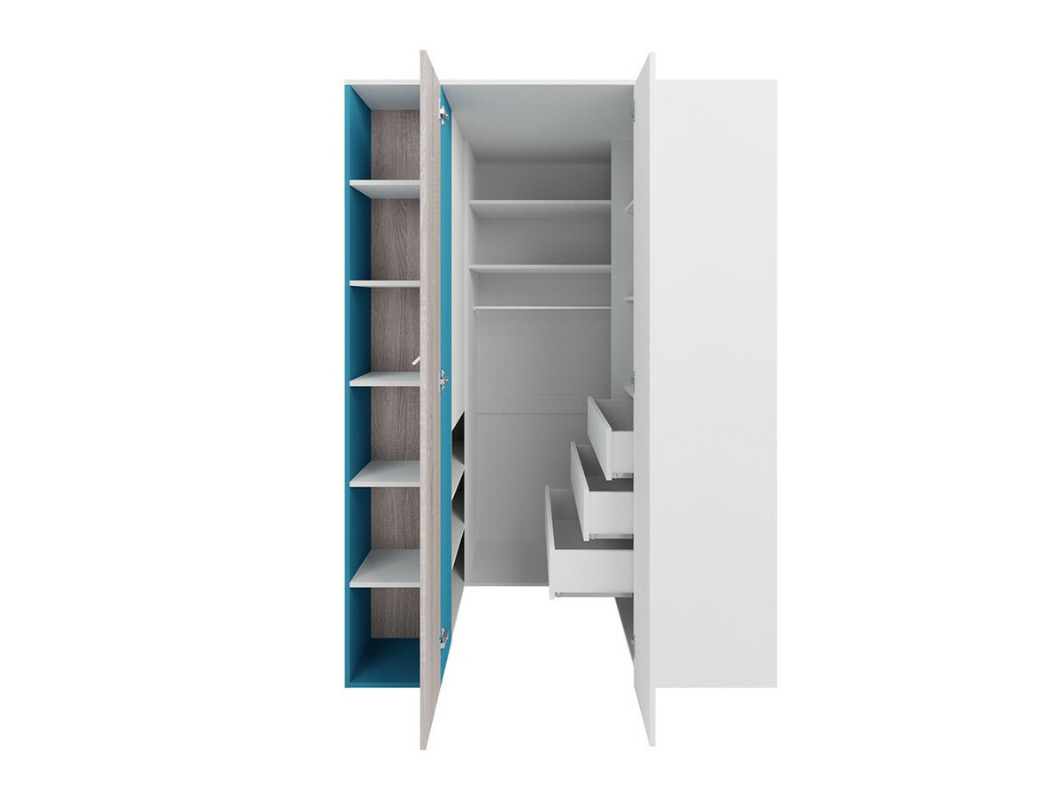 Chambre enfant complète Camteso 115 (Noir + Chêne + Beige)