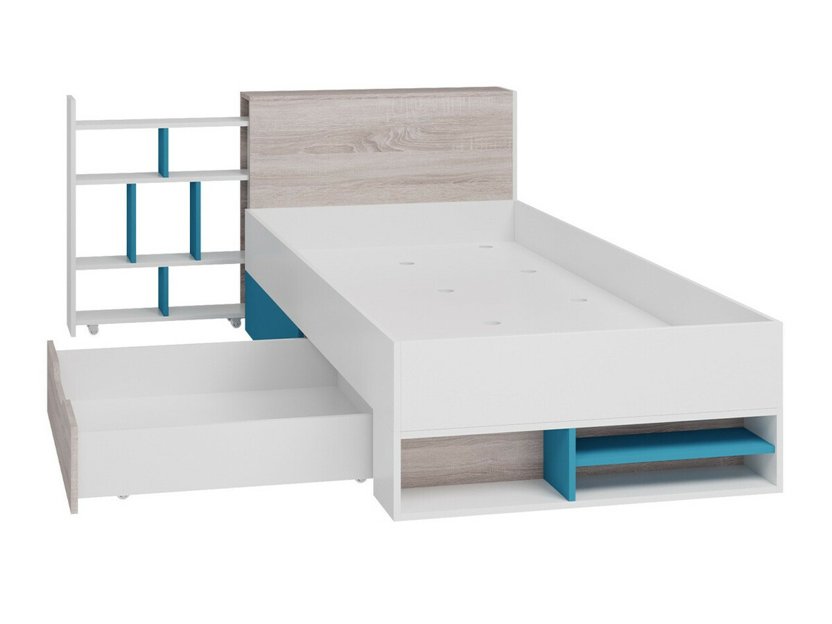 Chambre enfant complète Camteso 115 (Noir + Chêne + Beige)