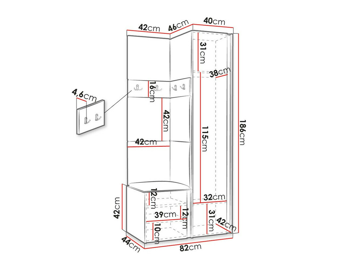 Meuble d'entrée Pinis XXIV (Graphite)