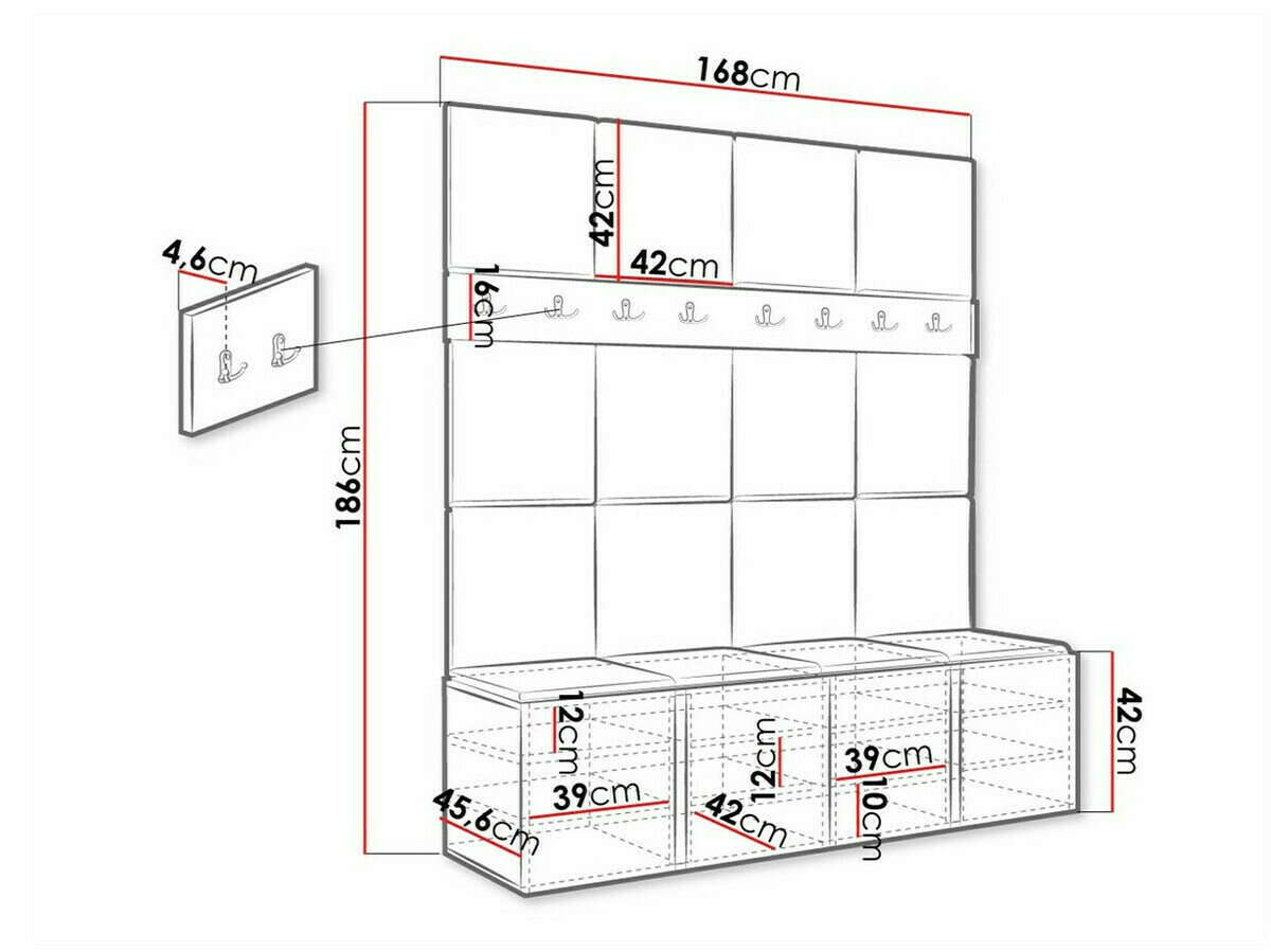 Meuble d'entrée Hartford 268 (Graphite)