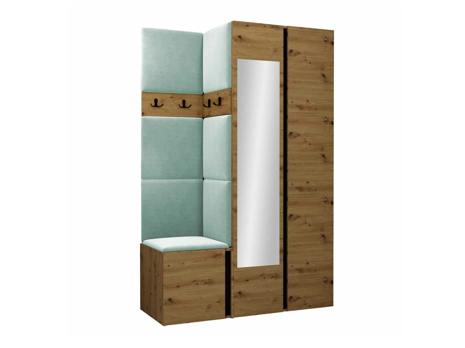 Meuble d'entrée Pinis XXVI (Chêne Artisan + Noir)