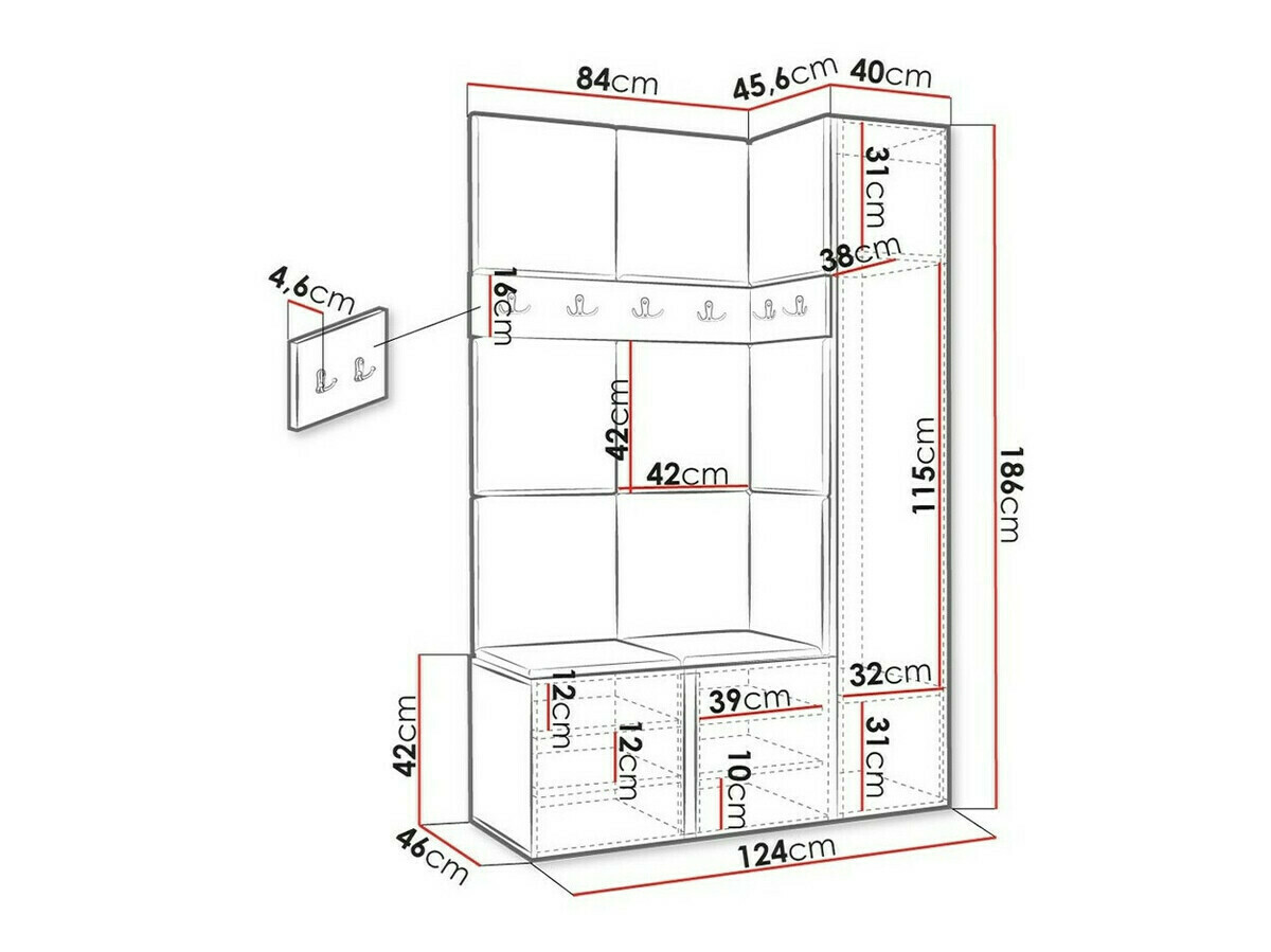 Meuble d'entrée Hartford 277 (Blanc)