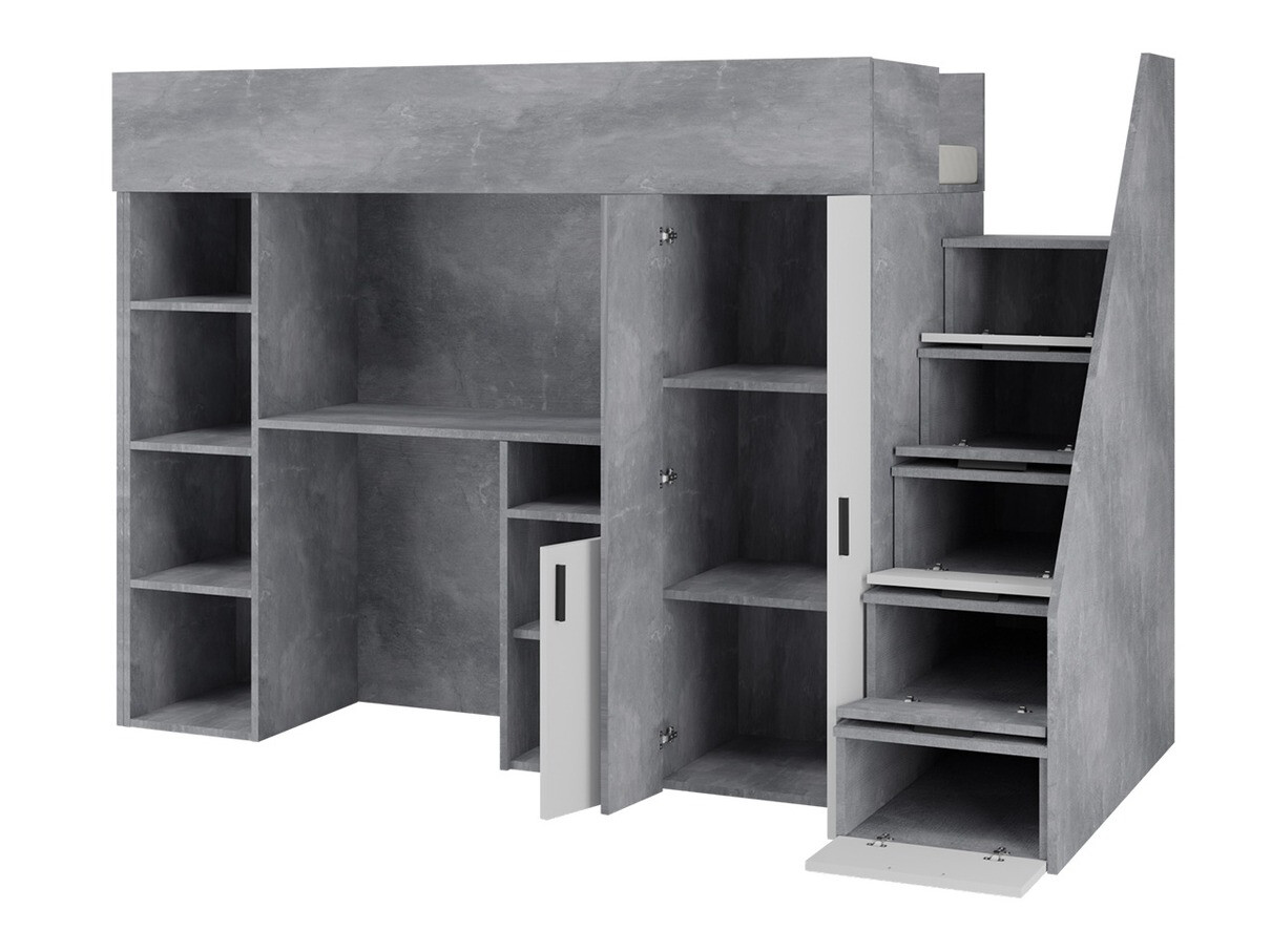 Lit mezzanine Hartford 365 (Béton + Noir)