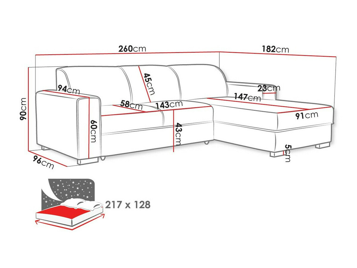 Canapé d'angle Columbus 186 (Crown 13)