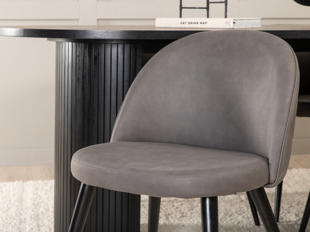Salle à manger complète Dallas 3321 (Noir + Gris)