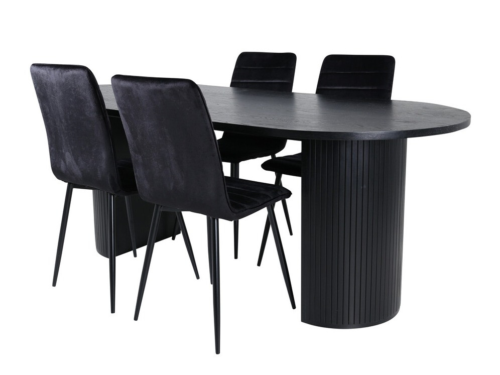 Salle à manger complète Dallas 3325 (Noir)