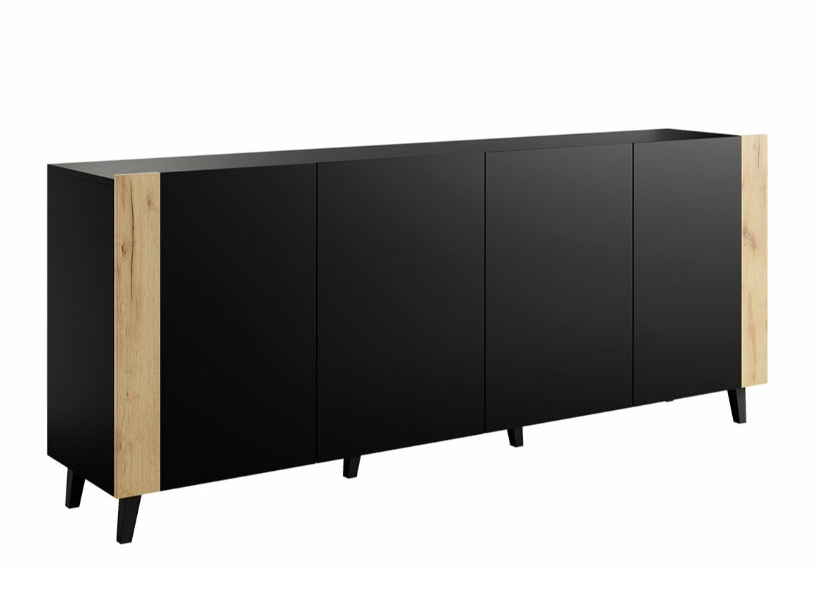 Buffet Charlotte 183 (Noir + Craft chêne)