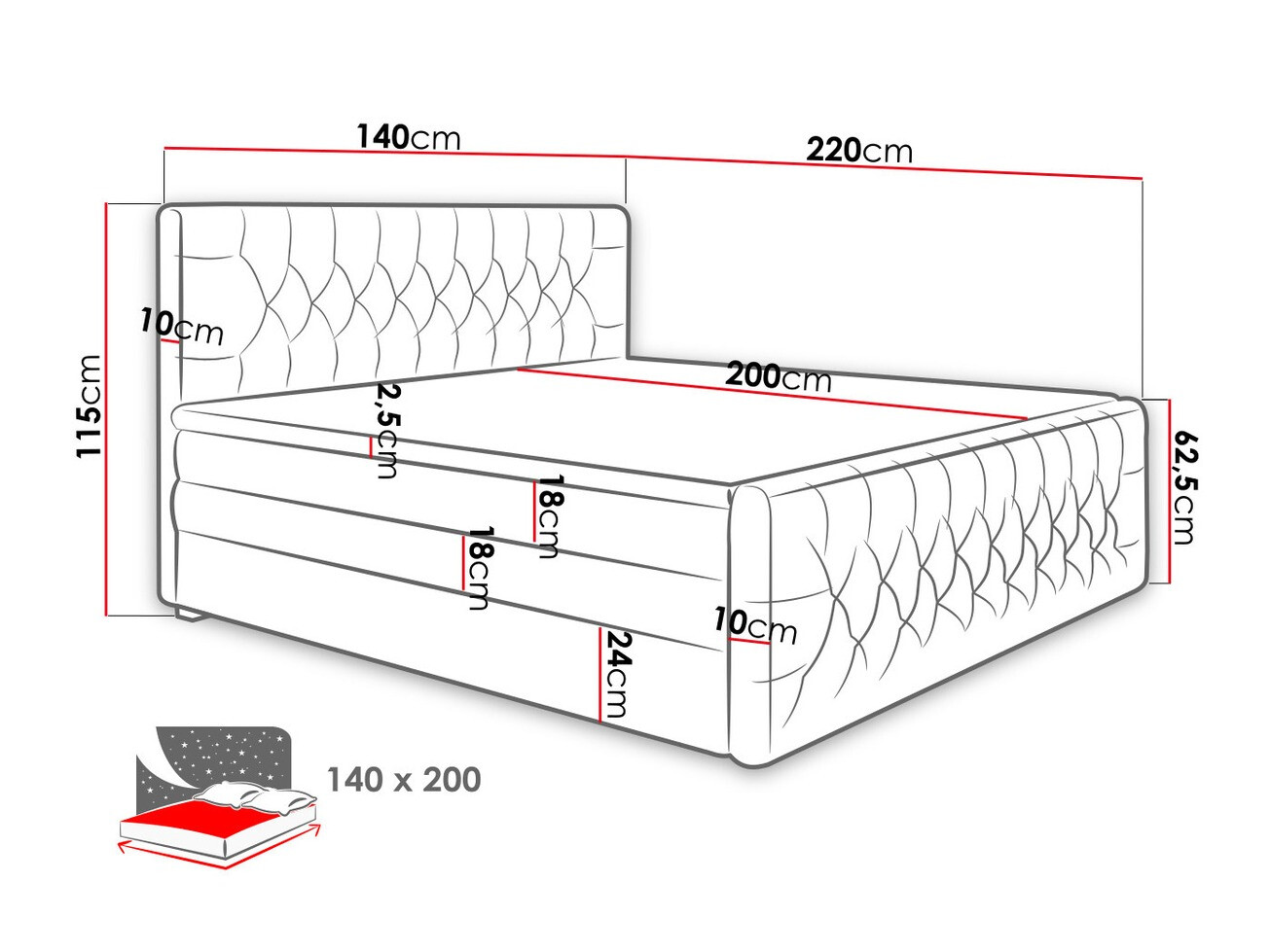 Lit boxspring Florum (Trinity 15)